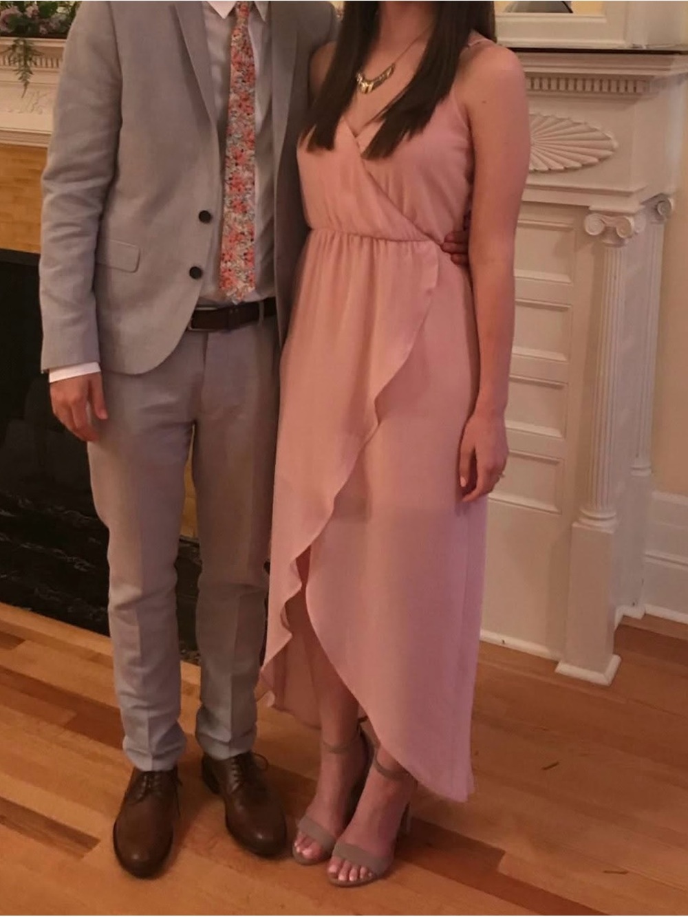 *Pink High Low Wrap Dress
